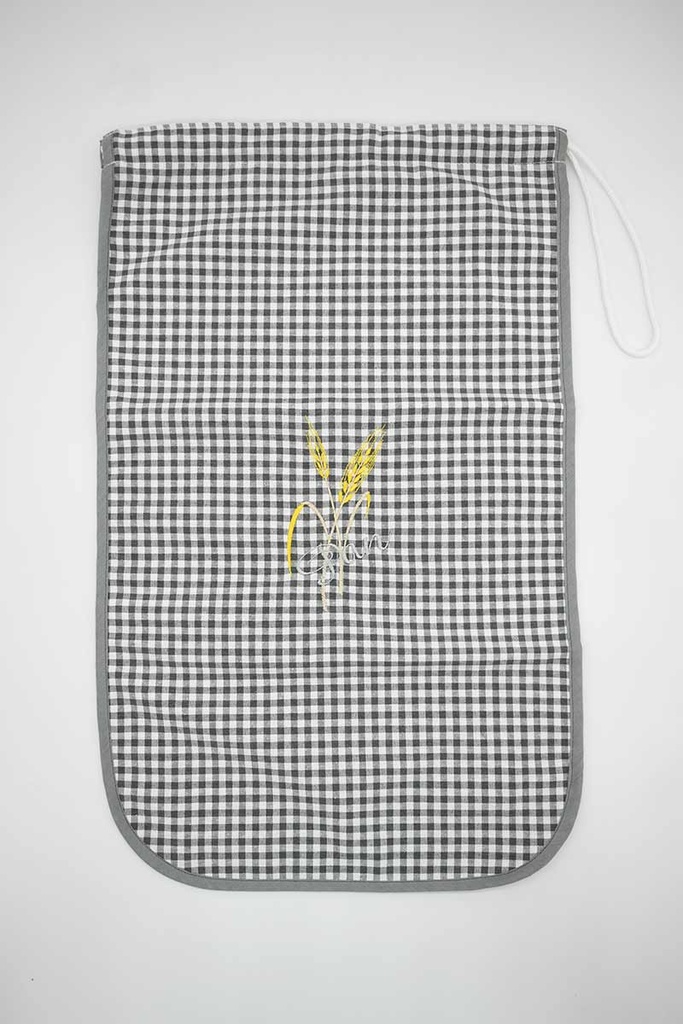 BOLSA PAN BORDADA GRIS VICHY SC