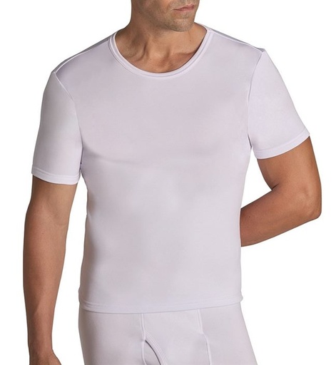 Camiseta Hombre Térmica Cuello Pico Manga Corta Ysabel Mora Color Blanco  Talla M (52)