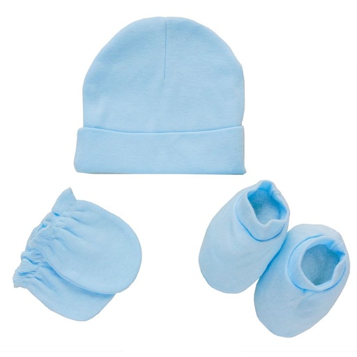 [840] SET REGALO 3 PIEZAS BAMBÚ/ALGODÓN 840 AZUL DUFFI