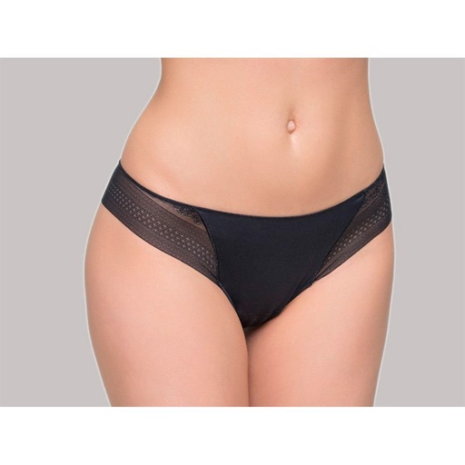 TANGA BRASILEÑA TUL BORDADO 018 NEGRO NAIARA