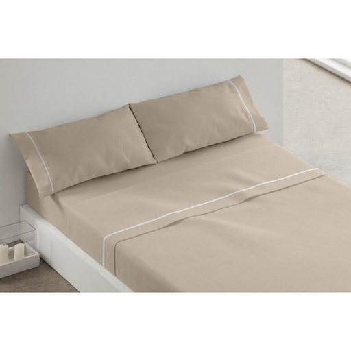 JUEGO DE SABANAS TELA 241 BEIGE BURRITO BLANCO