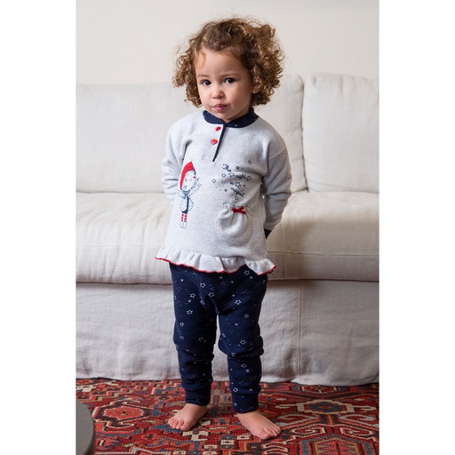 PIJAMA INFANTIL PUNTO MILANO NIÑA GORRO MUSLHER