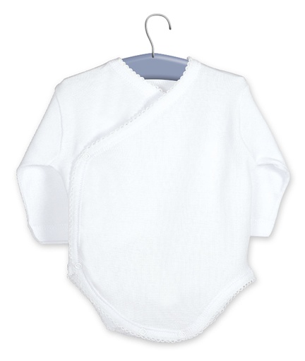 BODY BEBÉ MANGA LARGA CRUZADO 01582 BLANCO CALAMARO