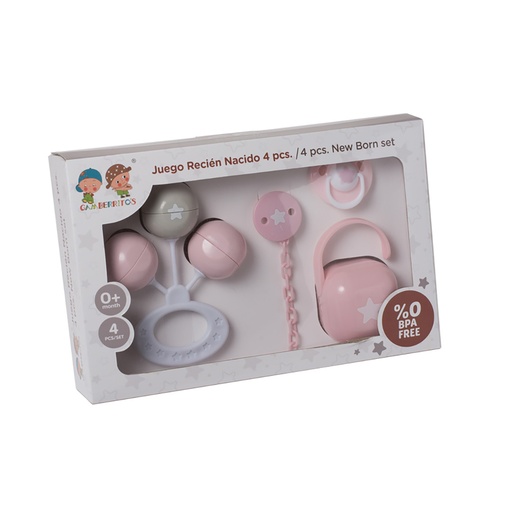 [10521ROSA-4PZ] JUEGO INFANTIL 4 PIEZAS 10521 ROSA GAMBERRITOS