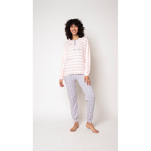 PIJAMA ALGODON INVERNAL MUJER SAMOA 41798 BLANCA HERNANDEZ