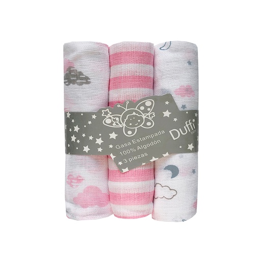 [0824-06] MUSELINA ESTAMPADA ALGODON 824 ROSA DUFFI