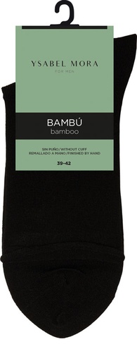 CALCETÍN HOMBRE BAMBÚ 22348 NEGRO YSABEL MORA