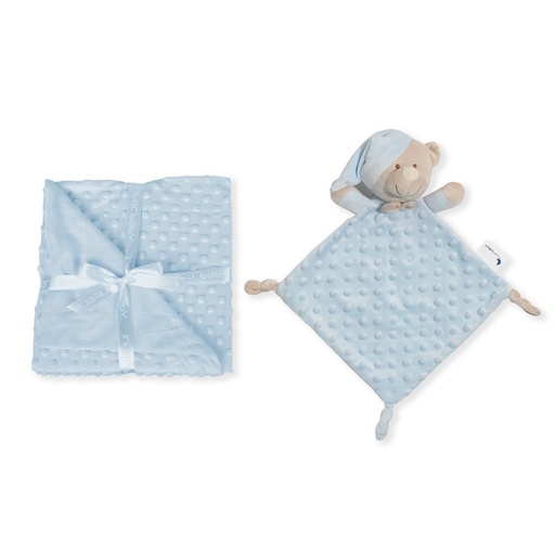 [PD001-01] MANTA BURBUJA + DOU DOU OSITO AZUL INTERBABY
