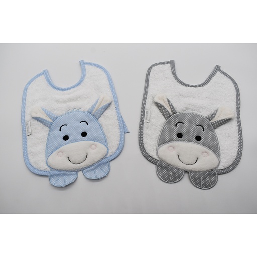 PACK 2 BABEROS BURRO REF 1 GRIS-AZUL MARTIFANEL