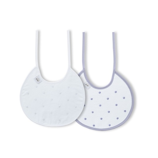 [R2 R-18] PACK 2 BABEROS R2 R-18 BLANCO-GRIS INTERBABY