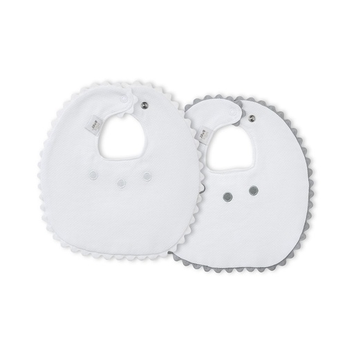 [R5-18] PACK 2 BABEROS R5-18 BLANCO-GRIS INTERBABY