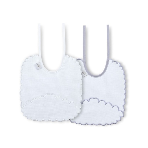 [R3 C-18] PACK 2 BABEROS R3 C-18 BLANCO-GRIS INTERBABY