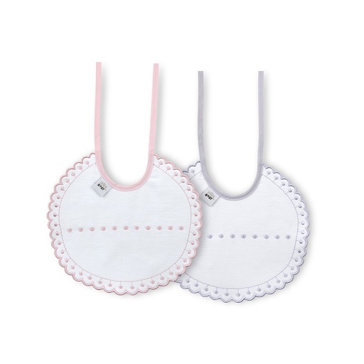[R8 R-77] PACK 2 BABEROS R8 R-77 ROSA-GRIS INTERBABY