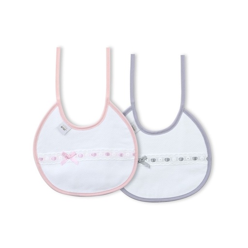 [R7-3R-77] PACK 2 BABEROS R7-3R-77 ROSA-GRIS INTERBABY