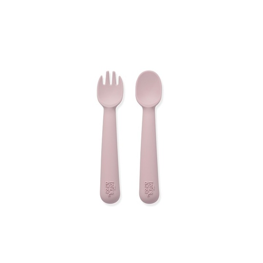 [SI009-66] CUCHARA Y TENEDOR SILICONA SI009-66 ROSA MAQUILLAJE INTERBABY