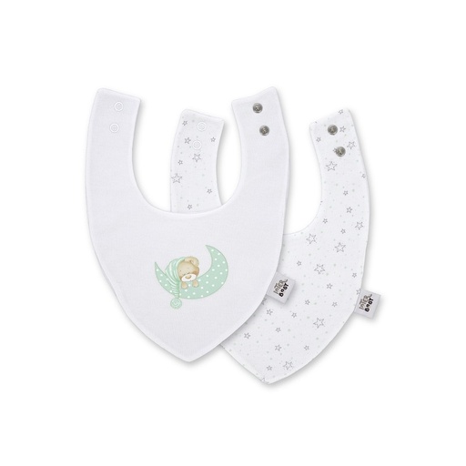 [337-03] PACK 2 BABEROS BANDANA SLEEP VERDE INTERBABY