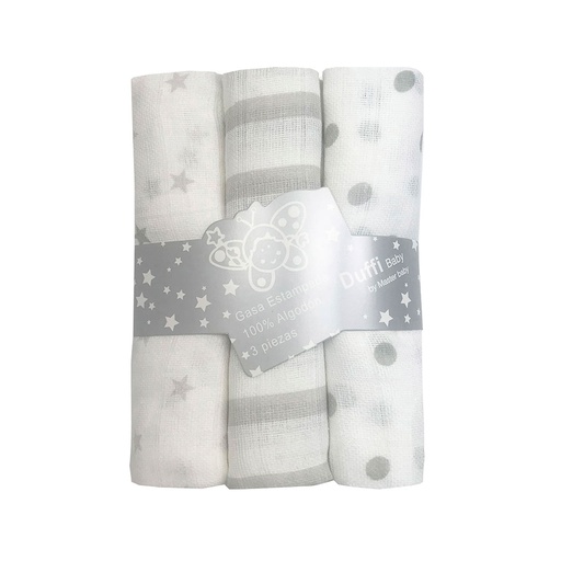 [070205] MUSELINA ESTAMPADA ALGODON 702 GRIS DUFFI