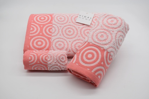[SPIRALSALMON] JUEGO DE TOALLAS SPIRAL SALMON VIDAL HOME