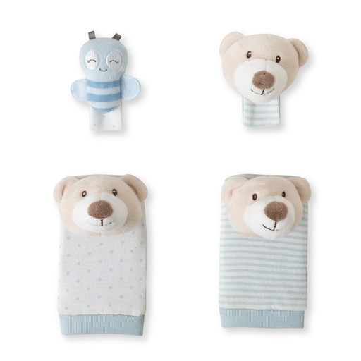 [OSI01-01] SET SONAJEROS PIES Y MUÑECAS OSITO AZUL INTERBABY