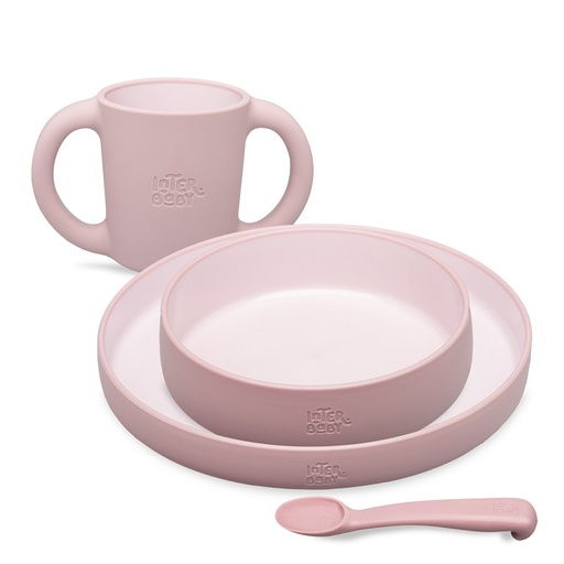 [SET42-66] VAJILLA APRENDIZAJE 4 PIEZAS SET42-66 ROSA MAQUILLAJE INTERBABY