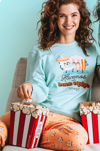 PIJAMA MUJER EQUIPO 60364 TURQUESA MR WONDERFUL