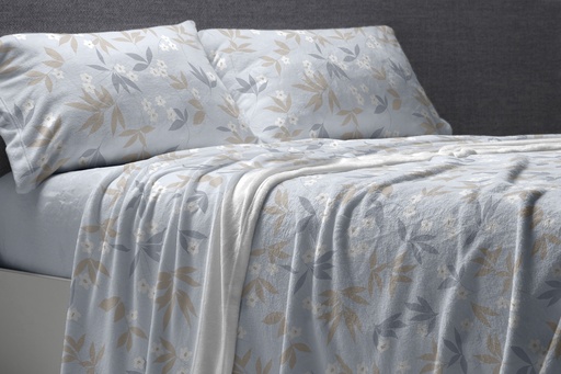 JUEGO SABANAS CORALINA 985 CIELO BURRITO BLANCO