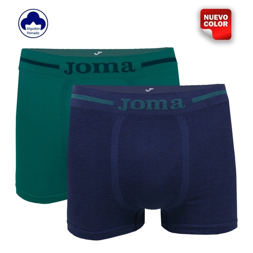 BOXER HOMBRE SIN COSTURAS PACK 2 JS8001B MARINO/VERDE JOMA