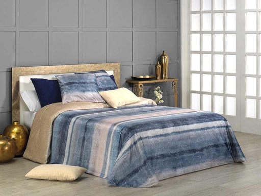 EDREDON VELOUR SEDA VARMO AZUL CAÑETE