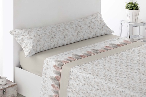 JUEGO DE SABANAS TELA TUDELA BEIGE MIRACLE HOME
