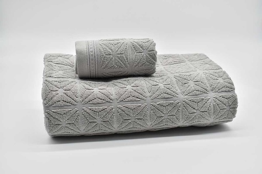 [T1662C-GRIS] JUEGO DE 3 TOALLAS T1662C GRIS VIDAL HOME