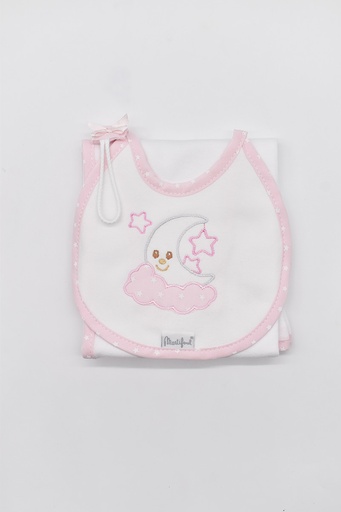 [F12BORDBLANCO-ROSA] CONJ. GASA BABERO PORTACH F12 BORD. B/ROSA MARTIFANEL