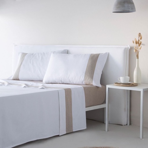 JUEGO DE SABANAS ESSENCE BEIGE FUN &amp; DECO