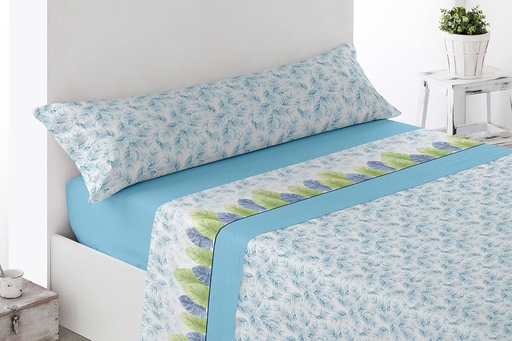 JUEGO DE SABANAS TELA TUDELA AZUL MIRACLE HOME