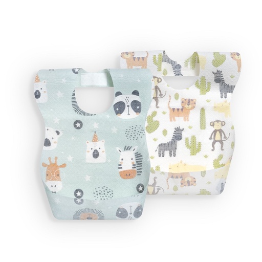 [DESE01-09] PACK 10 BABEROS DESECHABLES E IMPERMEABLES TIGER BLANCO INTERBABY