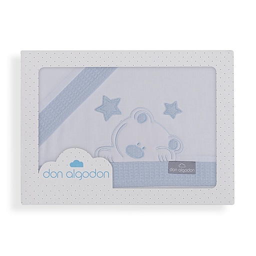 [D2185-11] TRIPTICO COCHE TELA 100% ALG. VIGGO BLANCO-AZUL DON ALGODON
