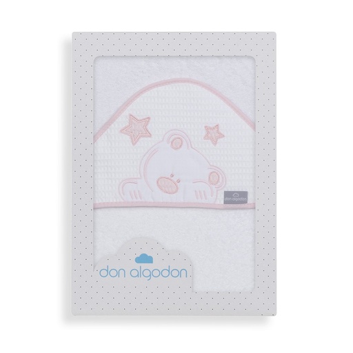 [D1189-12] CAPA DE BAÑO 1X1 VIGGO BLANCO-ROSA DON ALGODON