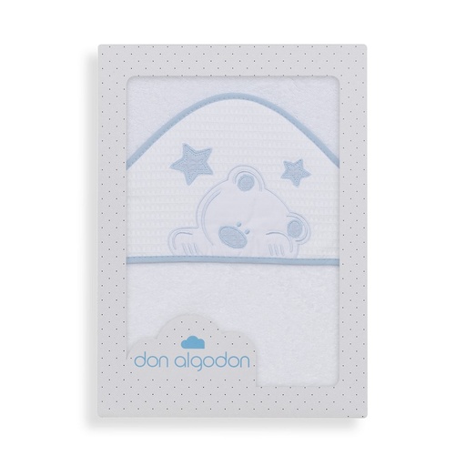 [D1189-11] CAPA DE BAÑO 1X1 VIGGO BLANCO-AZUL DON ALGODON