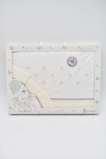 [CHUPETESBLANCOBEIGE] TRIPTICO CUNA BORDADO CHUPETES BLANCO-BEIGE MARTIFANEL