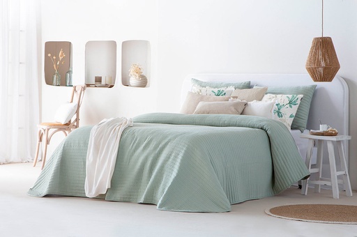 COLCHA BOUTI IM LINETTE VERDE FUN&amp;DECO