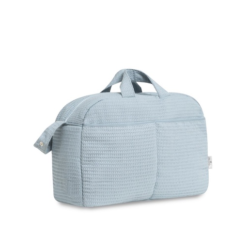 [D90110-59] BOLSO MATERNIDAD NIDO DE ABEJA PETROLEO DON ALGODON