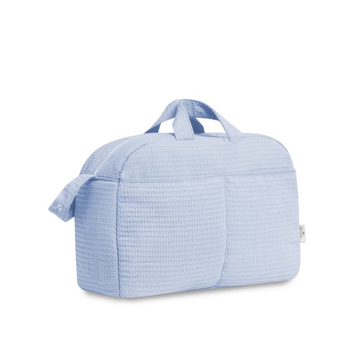 [D90110-01] BOLSO MATERNIDAD NIDO DE ABEJA AZUL DON ALGODON