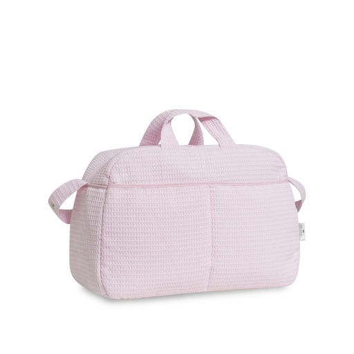 [D90110-02] BOLSO MATERNIDAD NIDO DE ABEJA ROSA DON ALGODON
