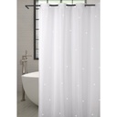 CORTINA DE BAÑO CON OLLAOS SILVER DOTS 180X200 CAMALTEX