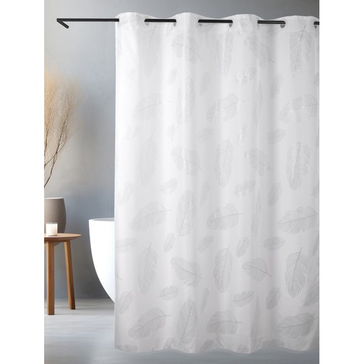 [CB-678] CORTINA DE BAÑO CON OLLAOS CRYSTAL FEATHERS 180X200 CAMALTEX