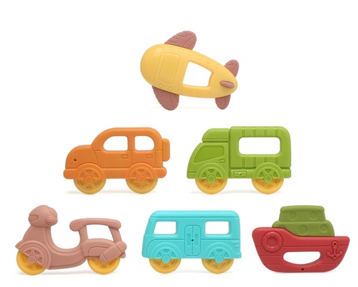 [3938] SET 6 PIEZAS MORDEDORES VEHÍCULOS 3938 KIOKIDS