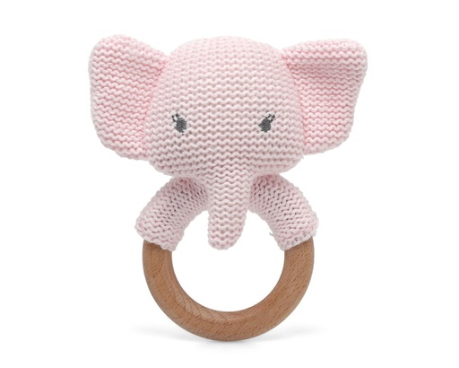 [3428] PELUCHE MORDEDOR ALGODÓN ELEFANTE 13CM 3428 ROSA KIOKIDS