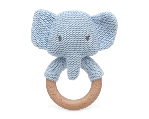 [3430] PELUCHE MORDEDOR ALGODÓN ELEFANTE 13CM 3430 AZUL KIOKIDS