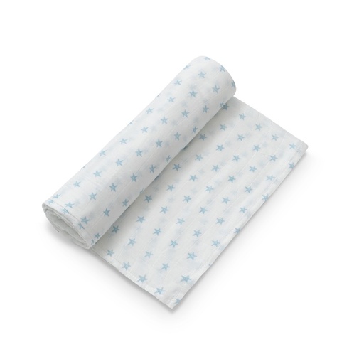 [99981-11] MUSELINA 120X120 STAR BLANCO/AZUL INTERBABY