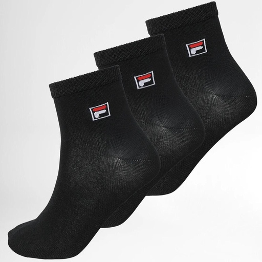 PACK 3 CALCETINES TOBILLEROS ADULTO HILO ESCOCIA F1763 NEGRO FILA