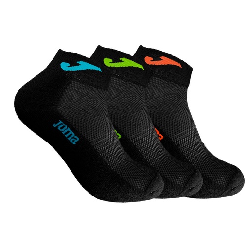 CALCETIN TOBILLERO HOMBRE PACK 3 JS201811TB NEGRO/FLUOR JOMA